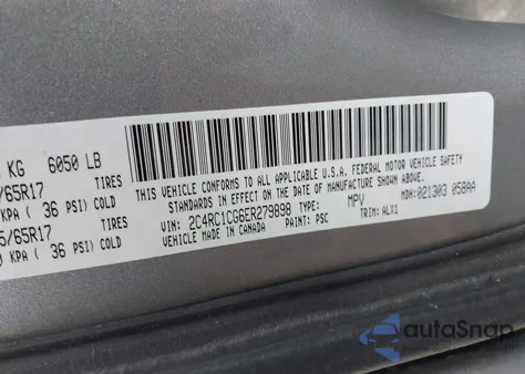 2014 Chrysler Town & Country Touring L z USA, uszkodzony, nr VIN 2C4RC1CG6ER279898